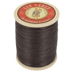 375m spool of glossy cabled Fil au Chinois thread - 832 Brown 901 