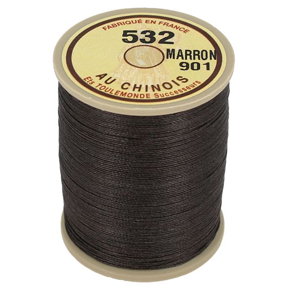 250m spool of waxed cable Chinese linen thread - 532 Brown 901 