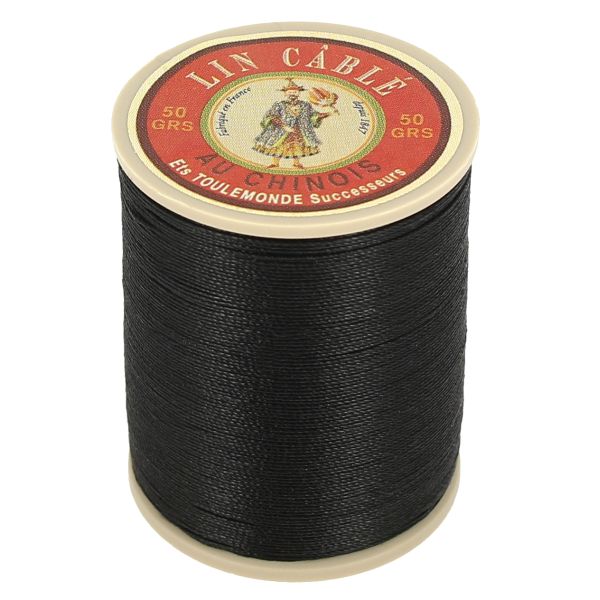 133m spool of waxed cable Chinese linen thread - 332 Black 180 