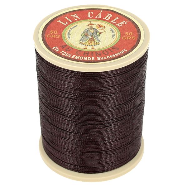375m spool of glazed Chinese cabled linen thread - 832 Terre 369 