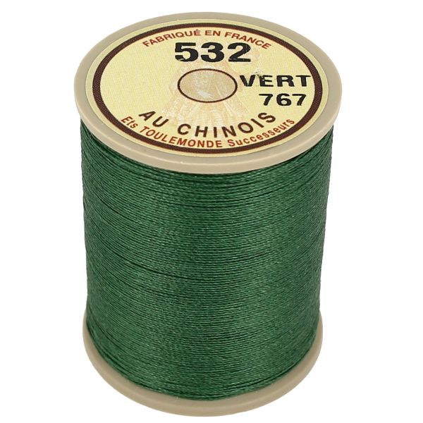 250m spool of waxed cable Chinese linen thread - 532 Green 767 
