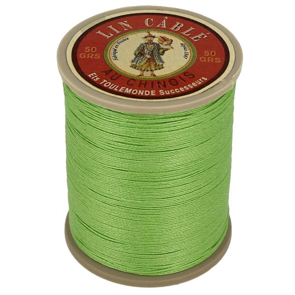 200m spool of glossy cabled Chinese linen thread - 432 Light green 455 