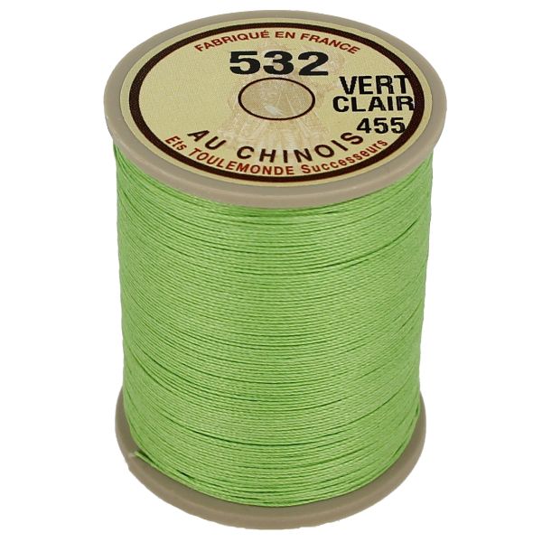 250m spool of waxed cable Chinese linen thread - 532 Light green 455 