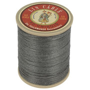 Bobine de 285m de fil de lin câblé glacé AU CHINOIS couleur ardoise, vue verso, pour mercerie et travaux de couture.