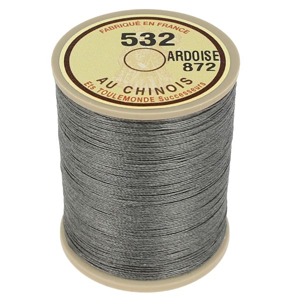 250m spool of waxed Chinese cable linen thread - 532 Ardoise 872 