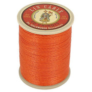 Bobine de 285m de fil de lin câblé glacé AU CHINOIS en couleur orange 632, vue verso.
