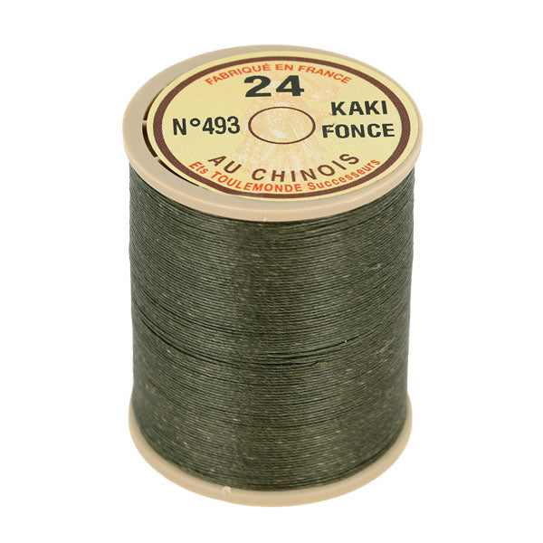 Bobine de 266m de fil de lin au chinois retors extra glacé n°24 - Deco Cuir