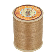 Bobine de 350m de fil de lin AU CHINOIS n°40, fil retors extra glacé, couleur beige, pour travaux de mercerie.