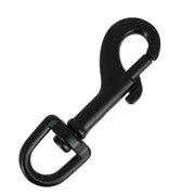 Mousqueton tournant à tirette en fil épais, bouclerie noir mat, 55x10mm, parfait pour la fixation sécurisée.