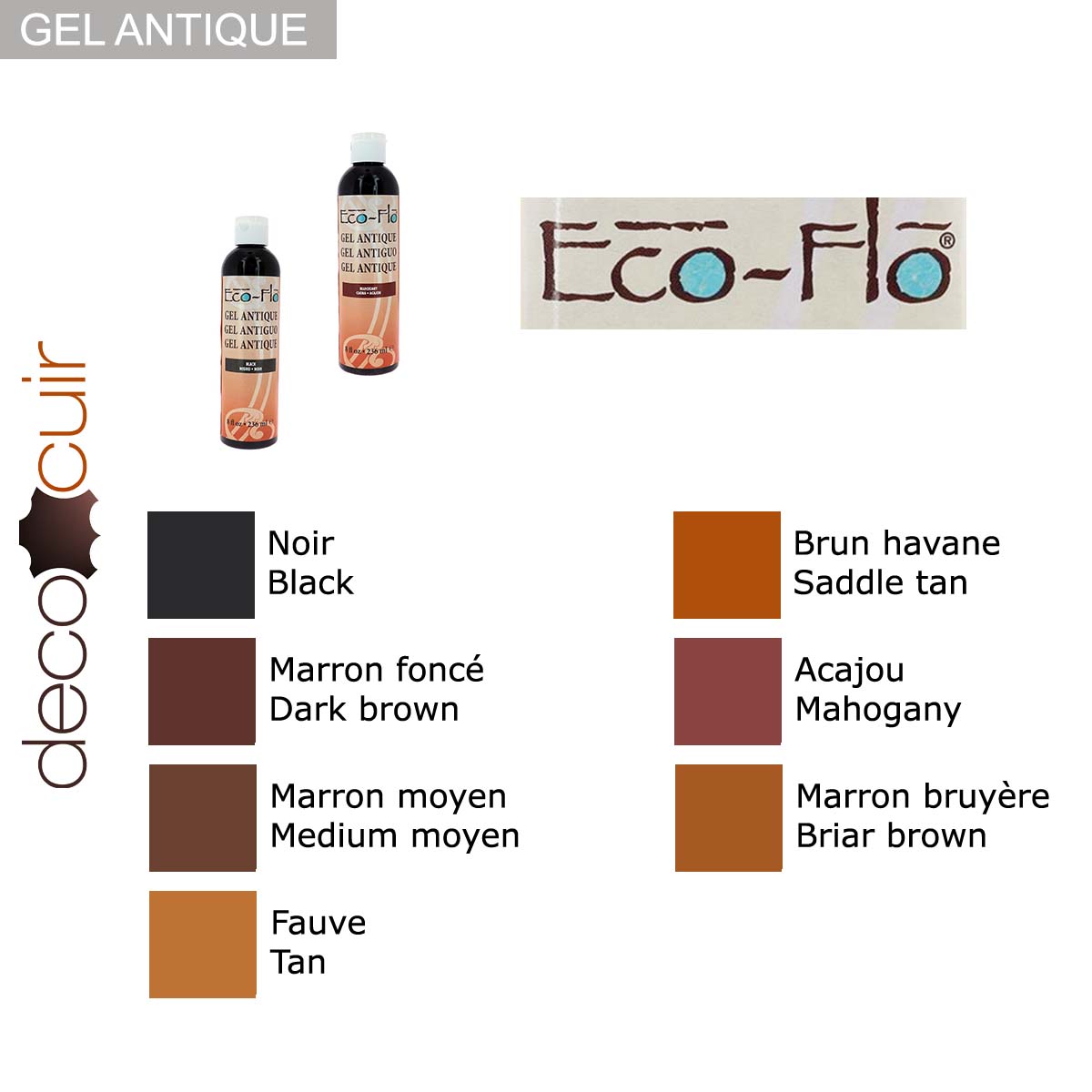 Tandy Leather Eco-Flo Gel Antique 8oz Dark Brown - Leather Finish And Coloring